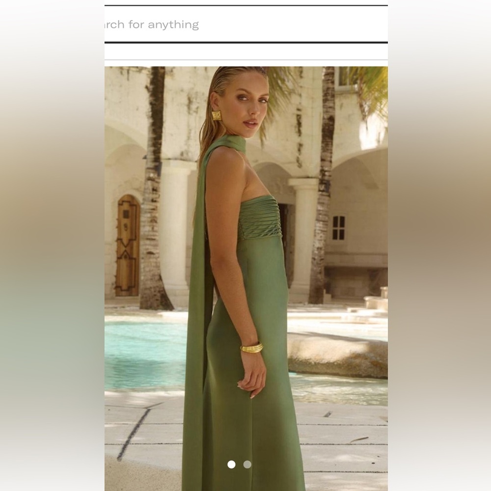 Elegant Green Strapless Dress